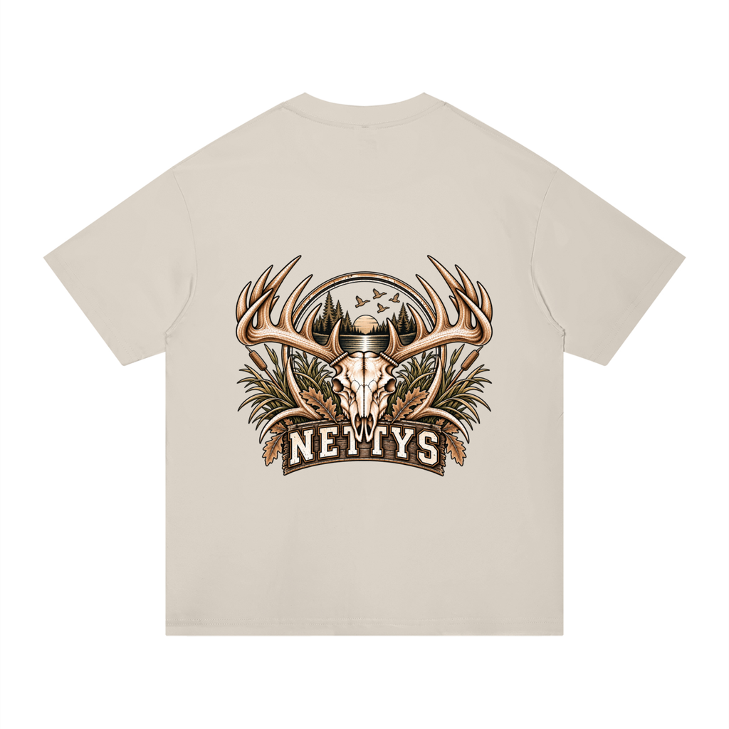 Nettys Mens Deer Skull Regular Fit Cotton T-Shirt