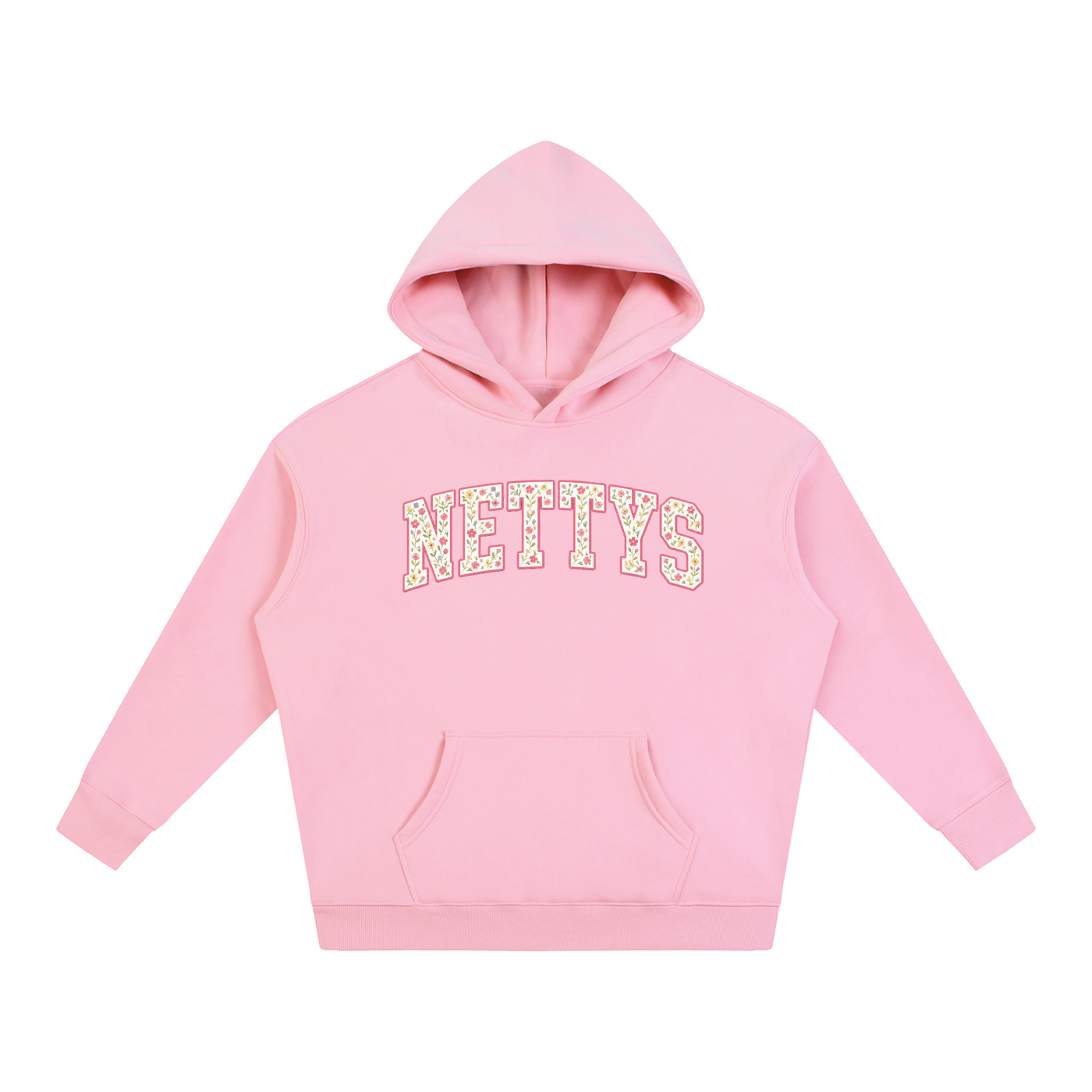 NETTYS Floral Oversize Fleeced Hoodie