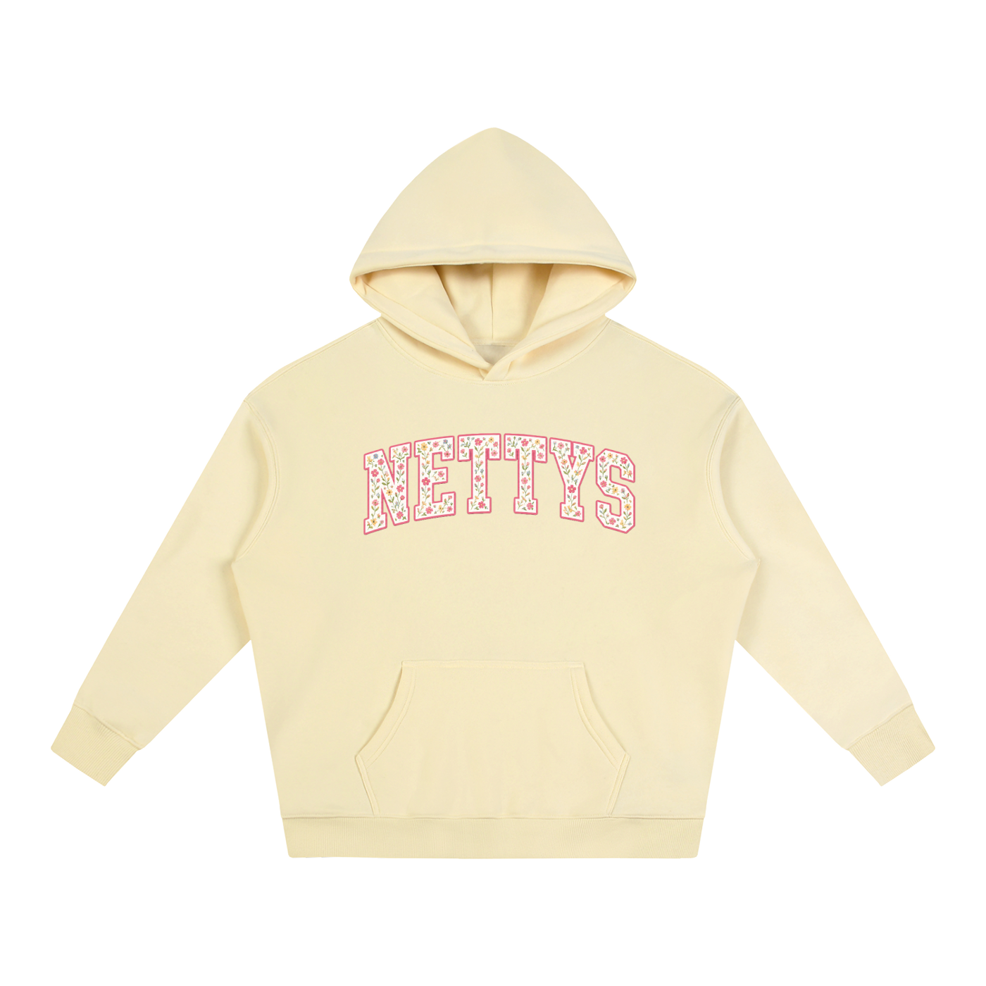 NETTYS Floral Oversize Fleeced Hoodie