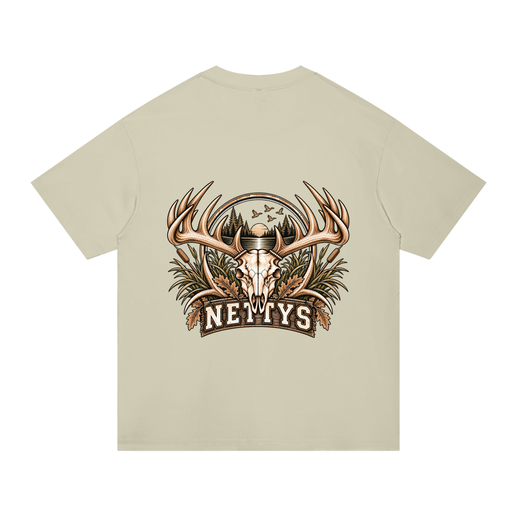 Nettys Mens Deer Skull Regular Fit Cotton T-Shirt