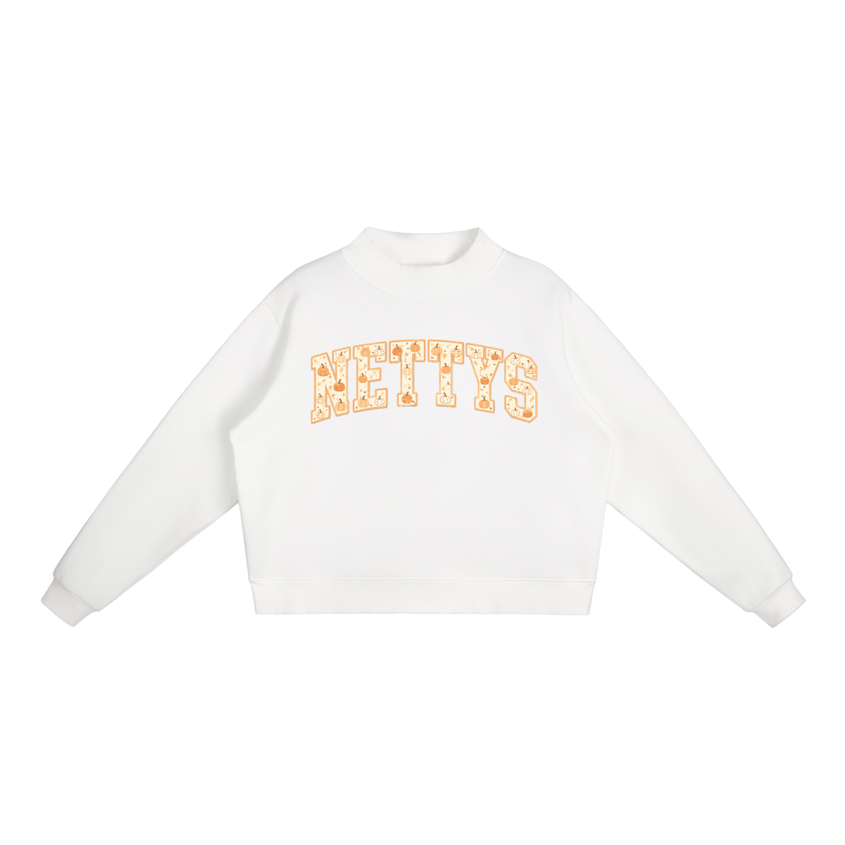 Nettys Pumpkin Fleece Mock-Neck