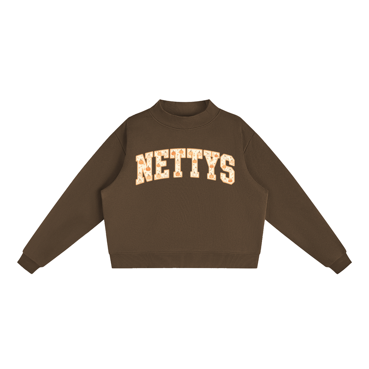 Nettys Pumpkin Fleece Mock-Neck