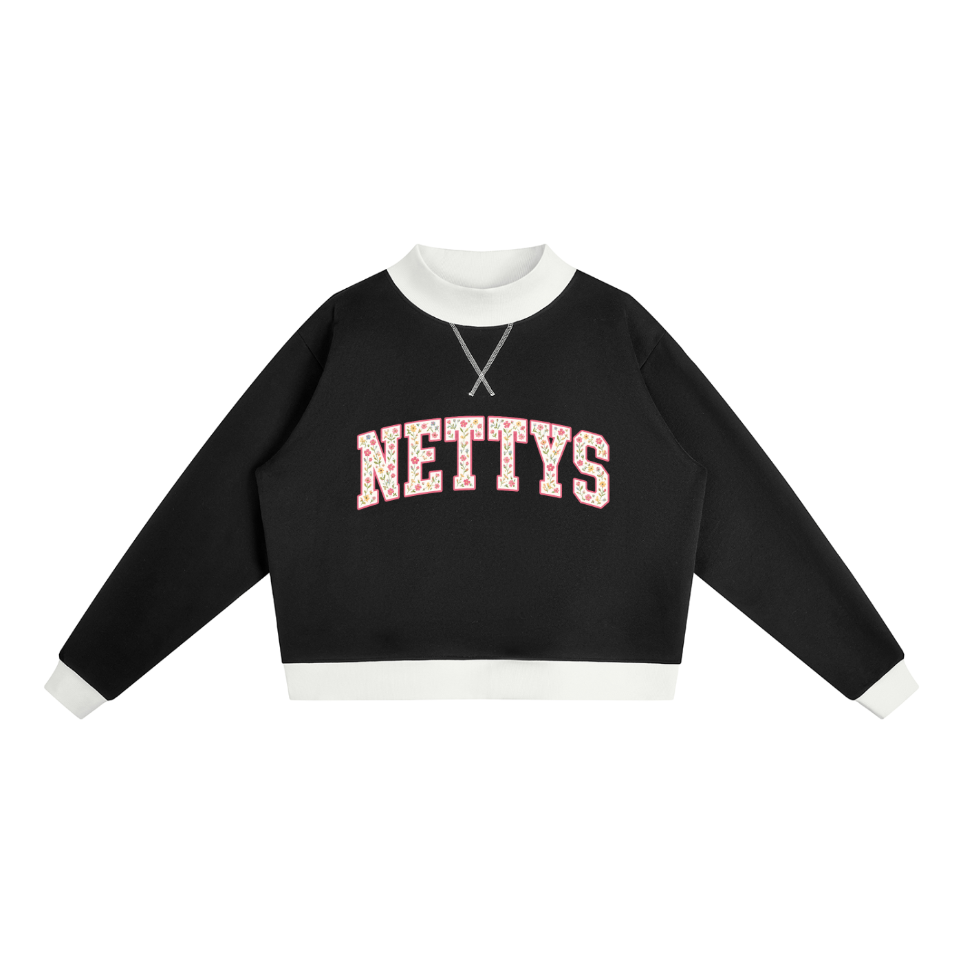 NETTYS Floral Mock-Neck