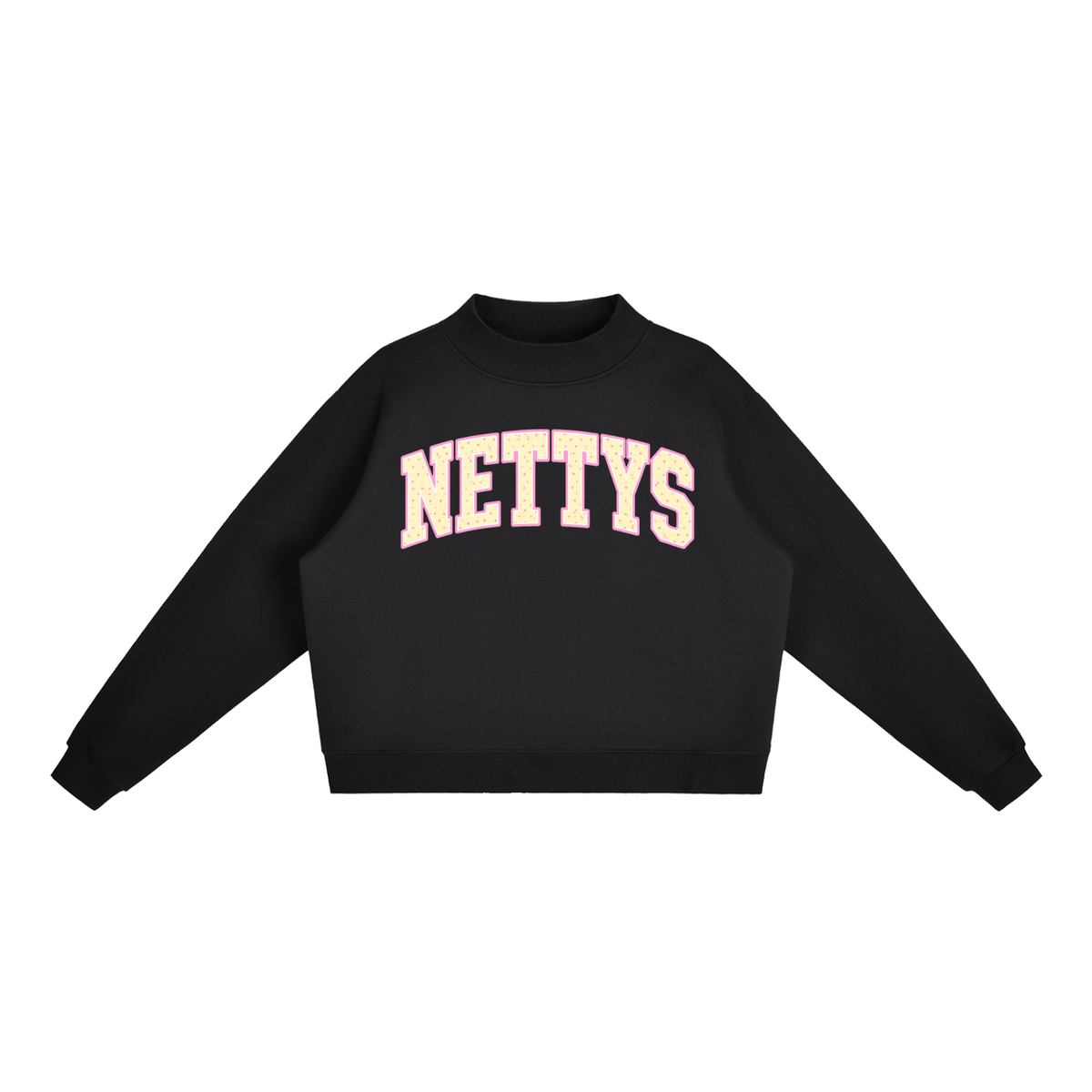 Nettys Yellow & Pink Polka Dot Fleece Mock-Neck