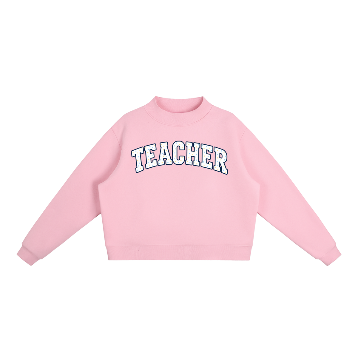 Nettys Teacher Polka Dot Fleece Mock-Neck