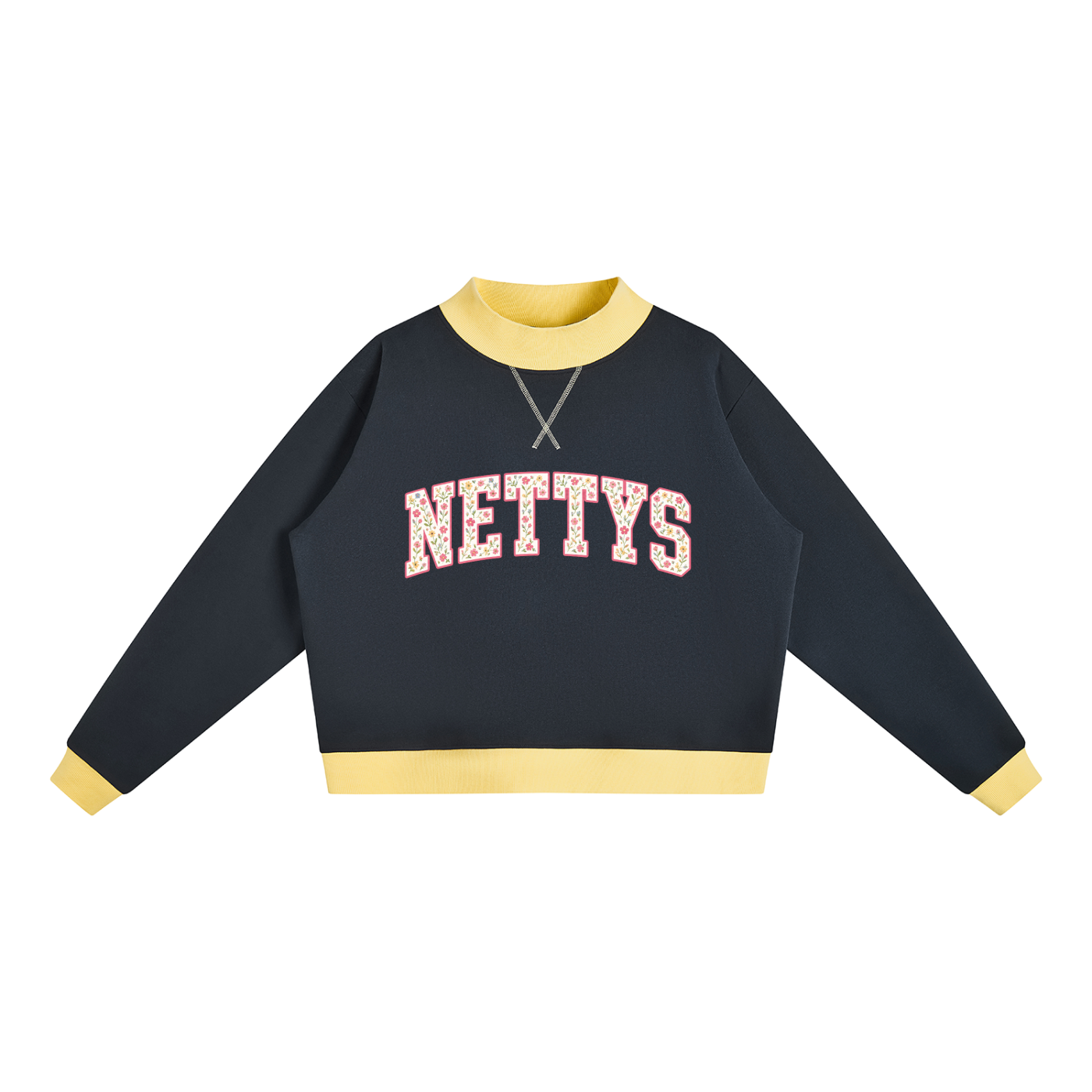 NETTYS Floral Mock-Neck