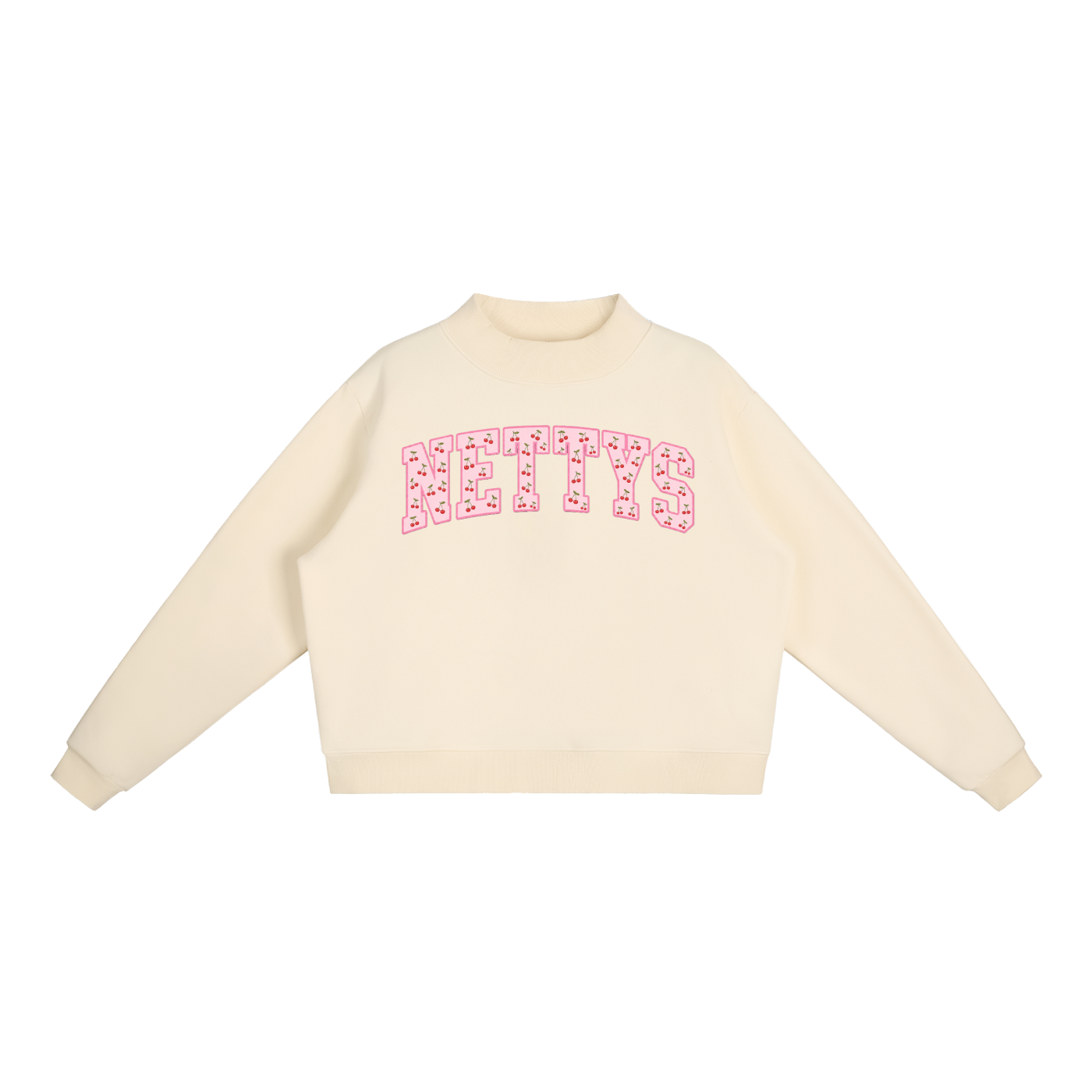 NETTYS Cherry Fleece Mock-Neck
