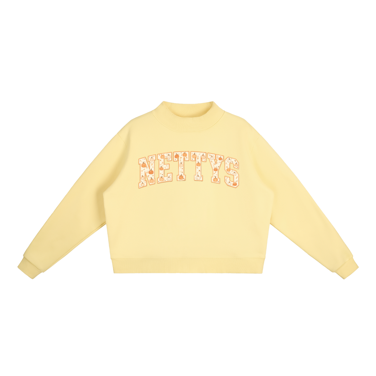 Nettys Pumpkin Fleece Mock-Neck