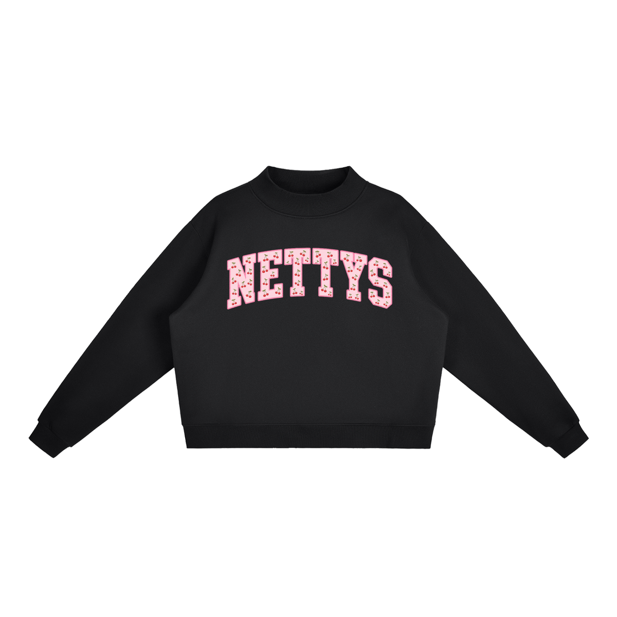 Nettys Cherry Fleece Mock-Neck