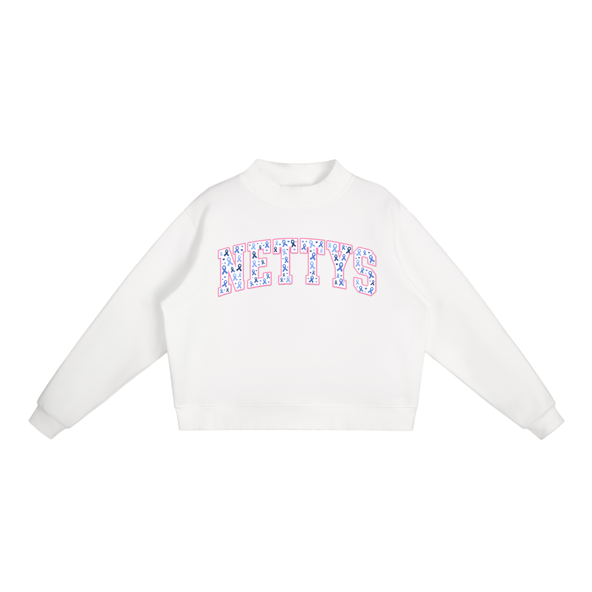 Nettys Cancer Fleece Mock-Neck