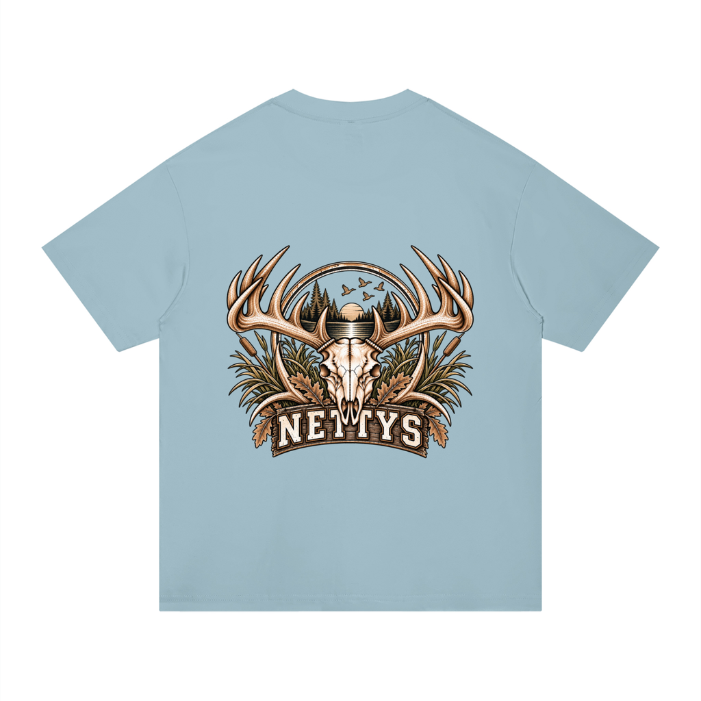 Nettys Mens Deer Skull Regular Fit Cotton T-Shirt