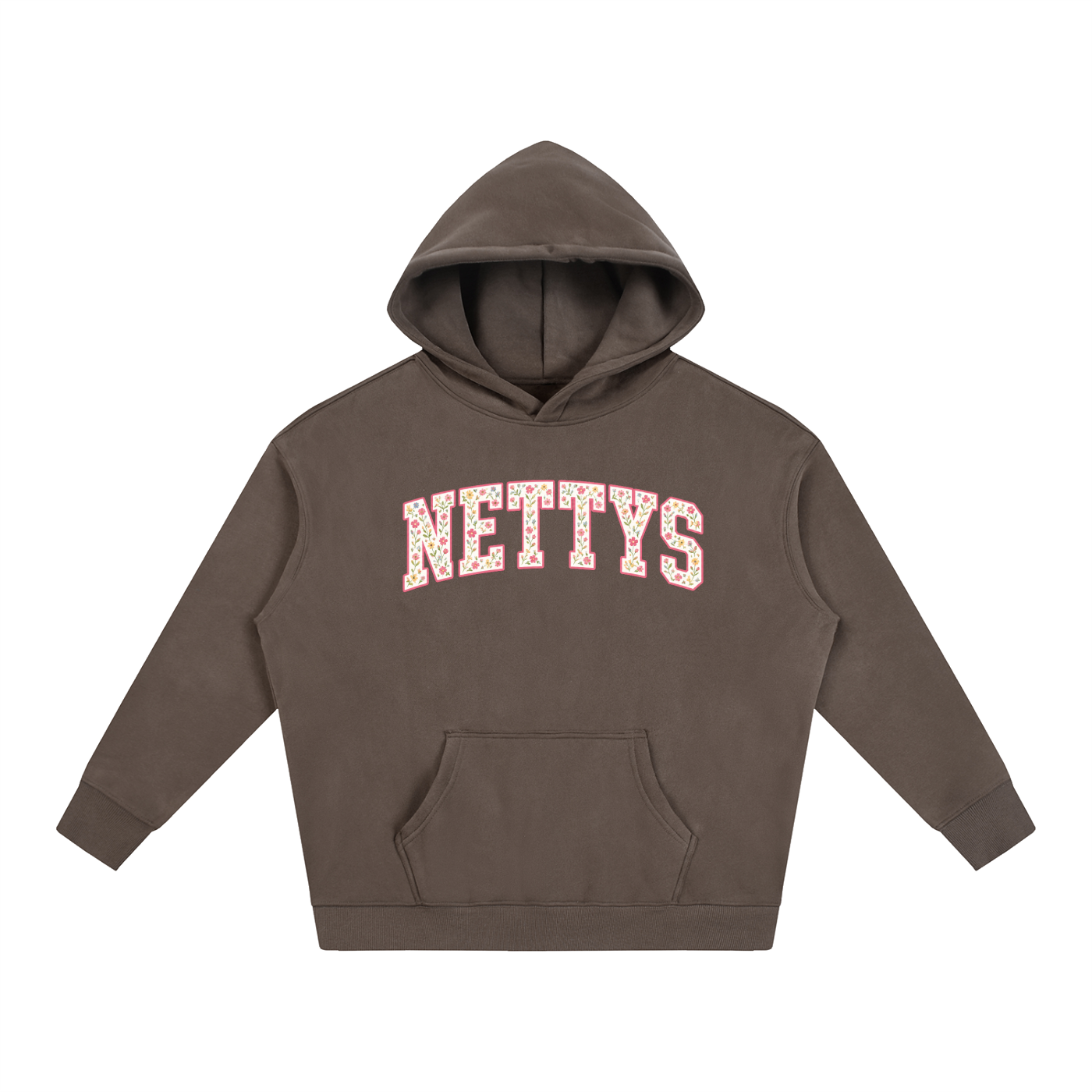 NETTYS Floral Oversize Fleeced Hoodie