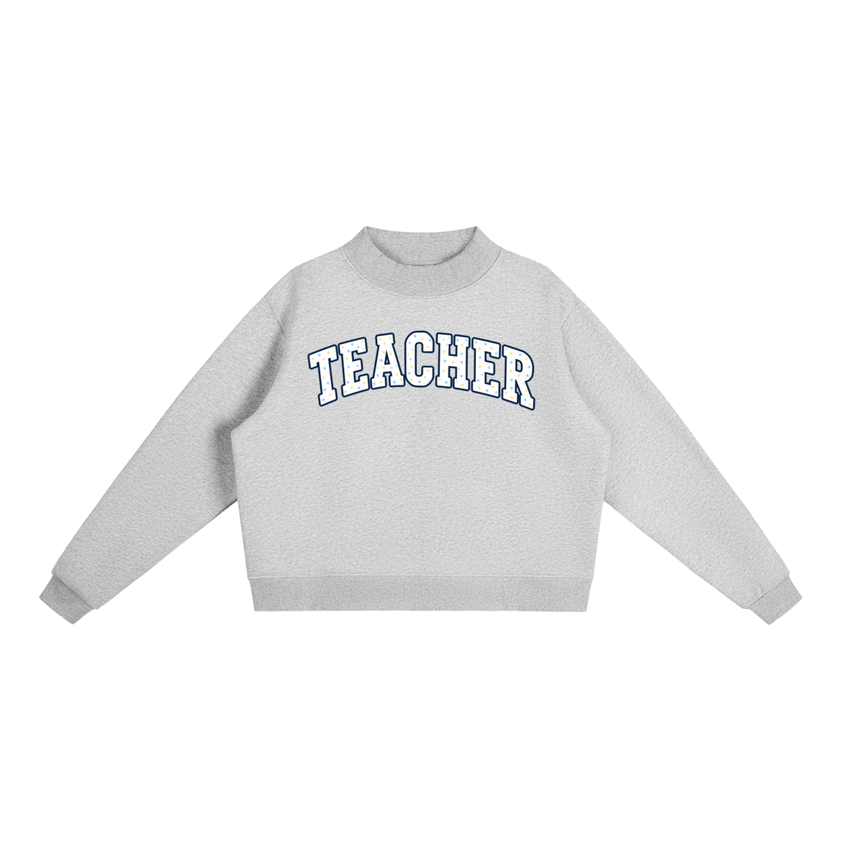 Nettys Teacher Polka Dot Fleece Mock-Neck