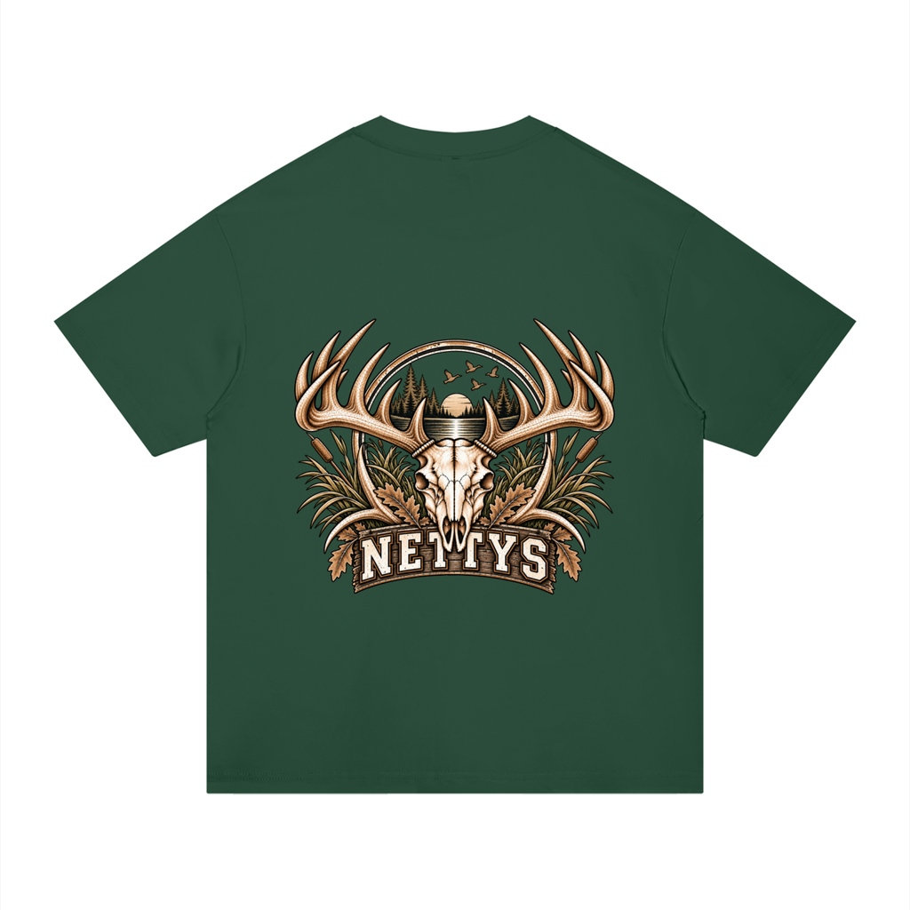 Nettys Mens Deer Skull Regular Fit Cotton T-Shirt