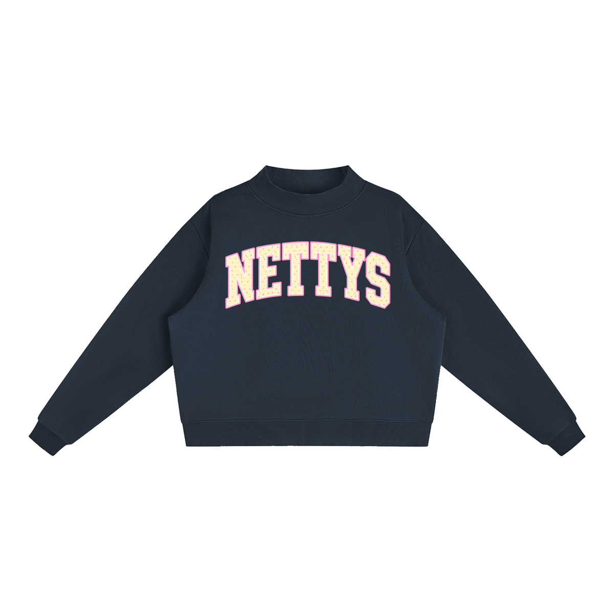 Nettys Yellow & Pink Polka Dot Fleece Mock-Neck