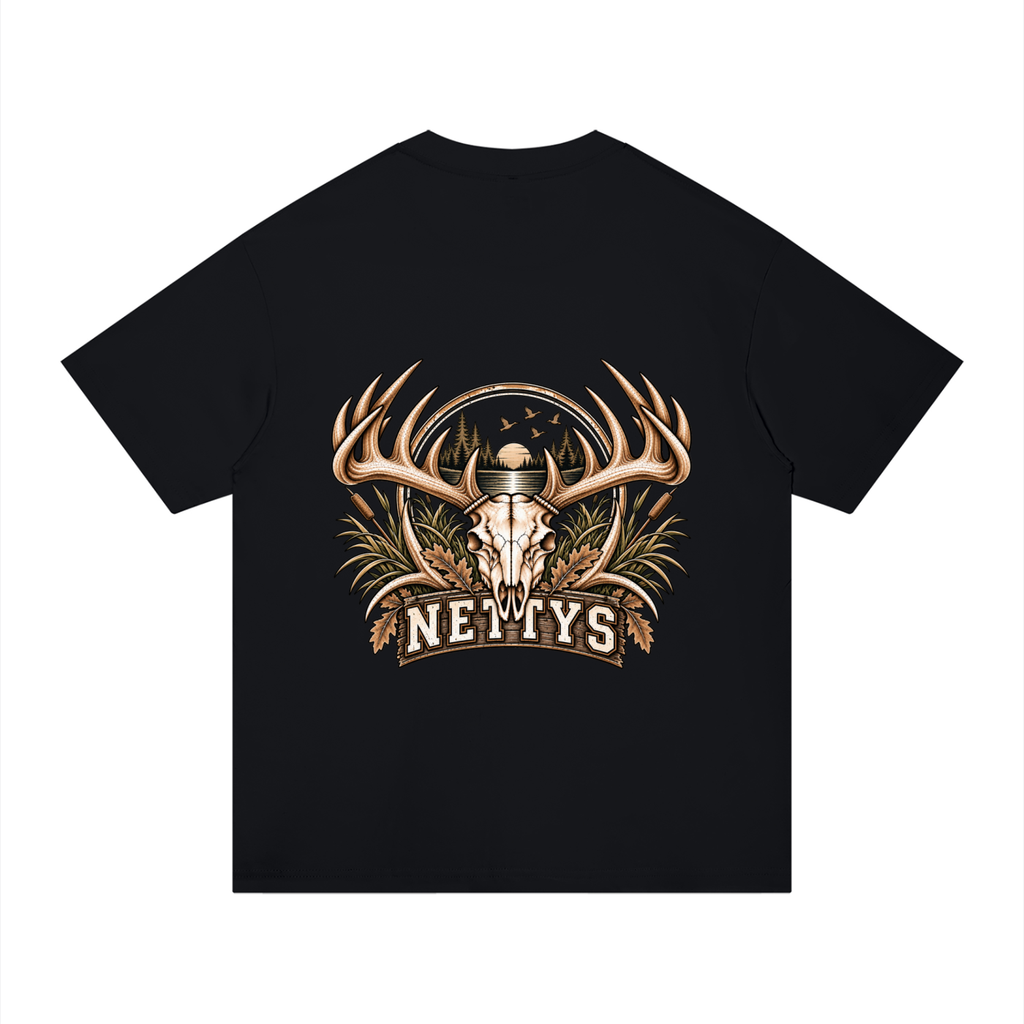 Nettys Mens Deer Skull Regular Fit Cotton T-Shirt
