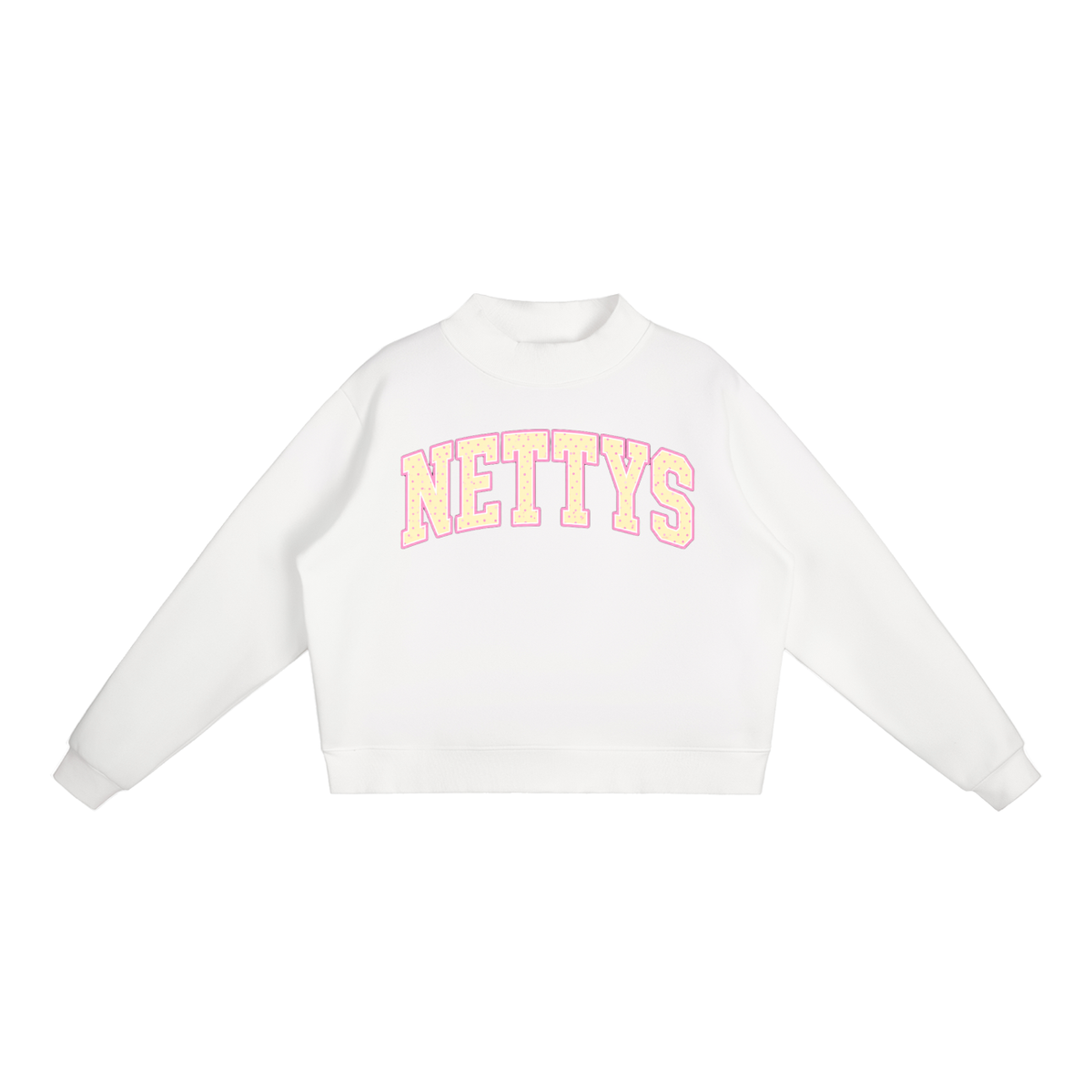 Nettys Yellow & Pink Polka Dot Fleece Mock-Neck