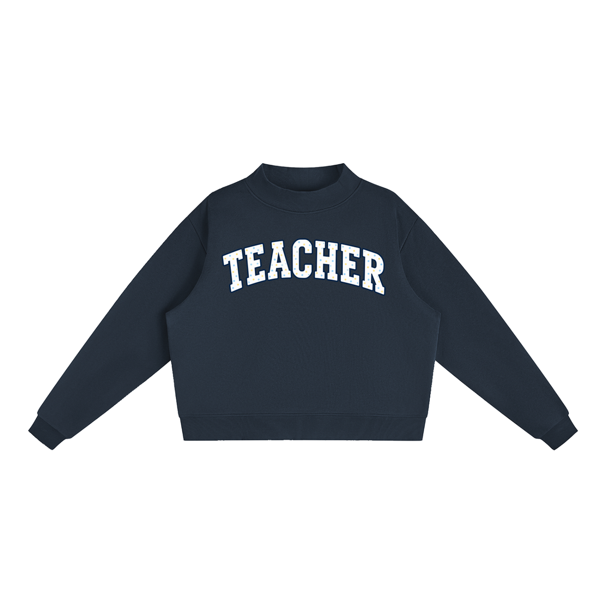 Nettys Teacher Polka Dot Fleece Mock-Neck