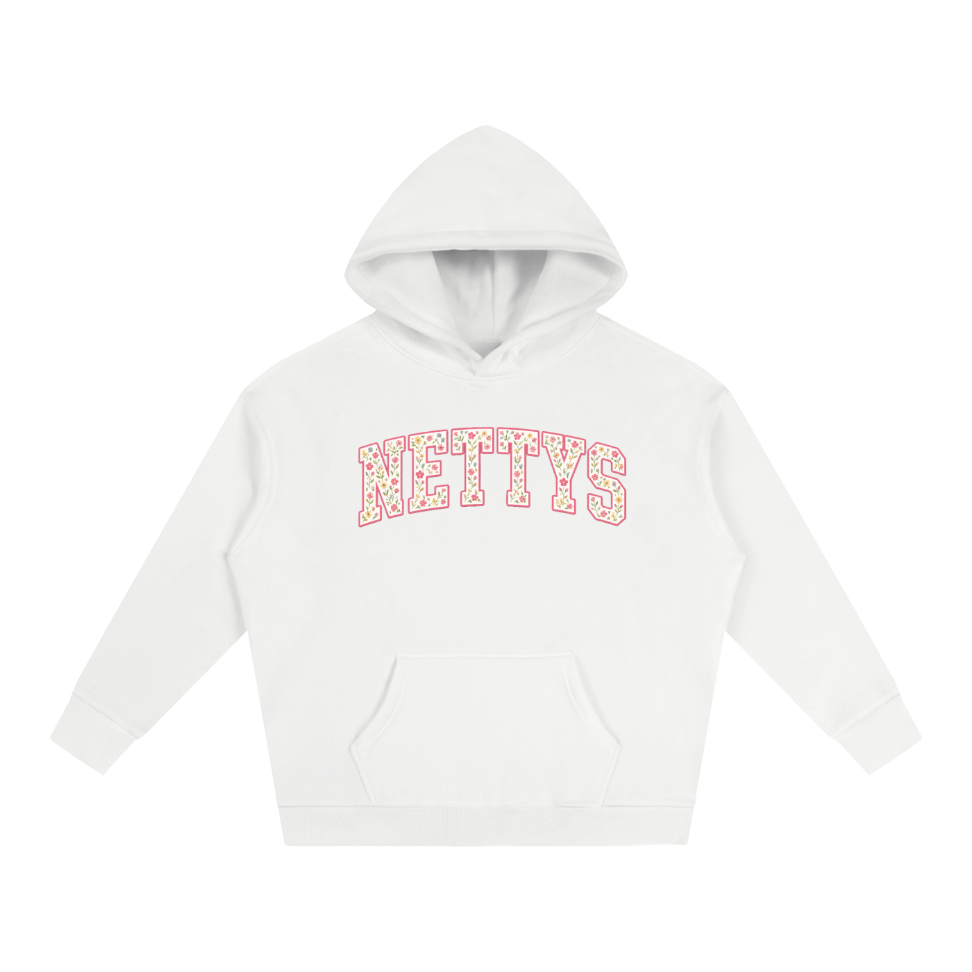 NETTYS Floral Oversize Fleeced Hoodie