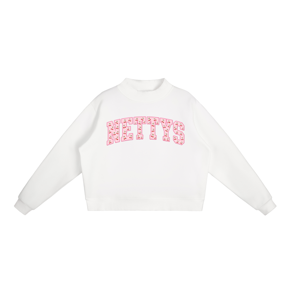 Nettys Cherry Fleece Mock-Neck