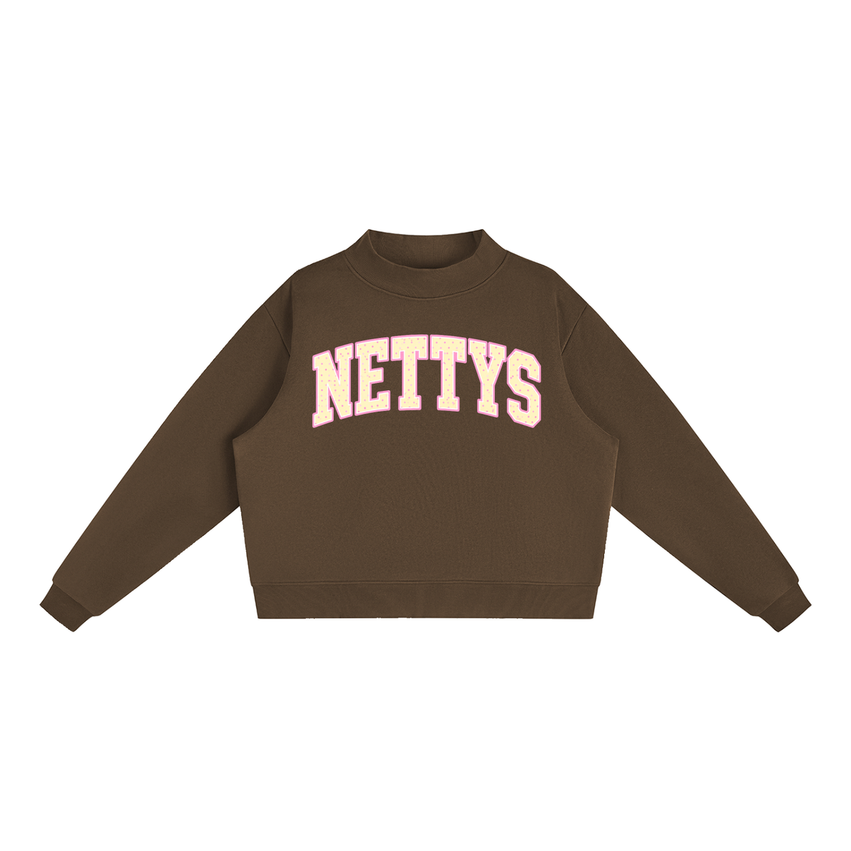 Nettys Yellow & Pink Polka Dot Fleece Mock-Neck