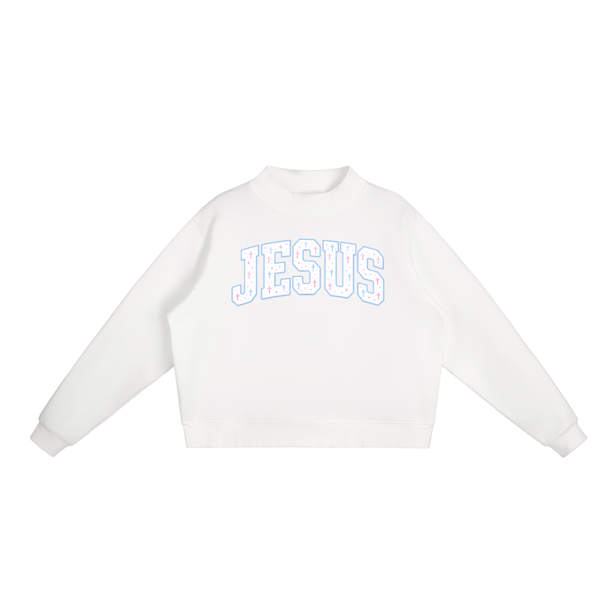 Nettys Jesus Fleece Mock-Neck