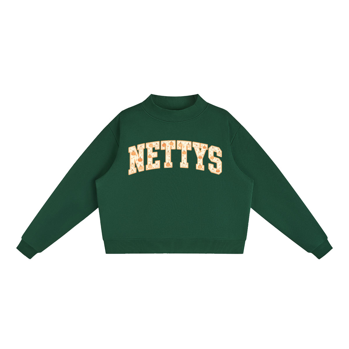 Nettys Pumpkin Fleece Mock-Neck