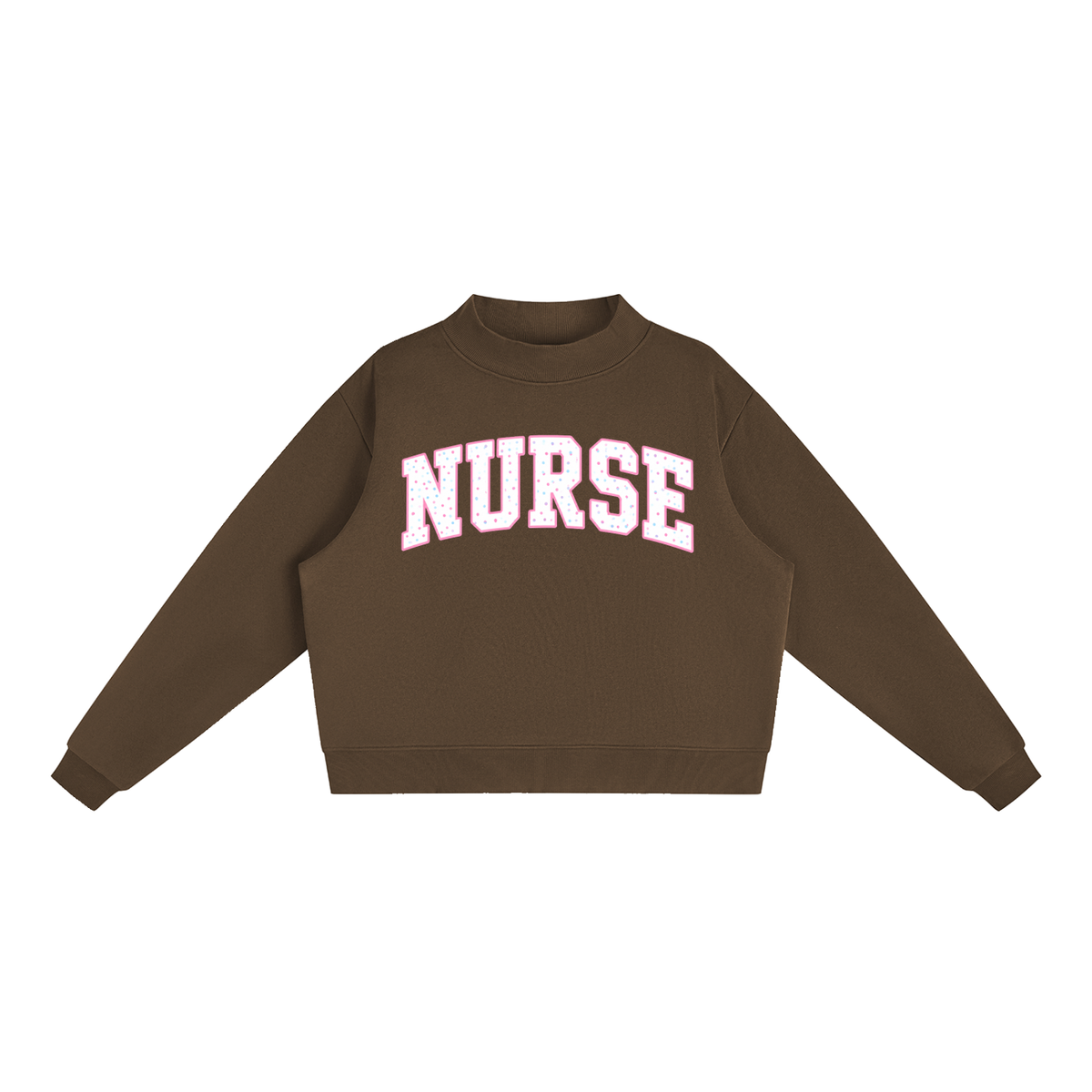 Nettys Nurse Polka Dot Fleece Mock-Neck