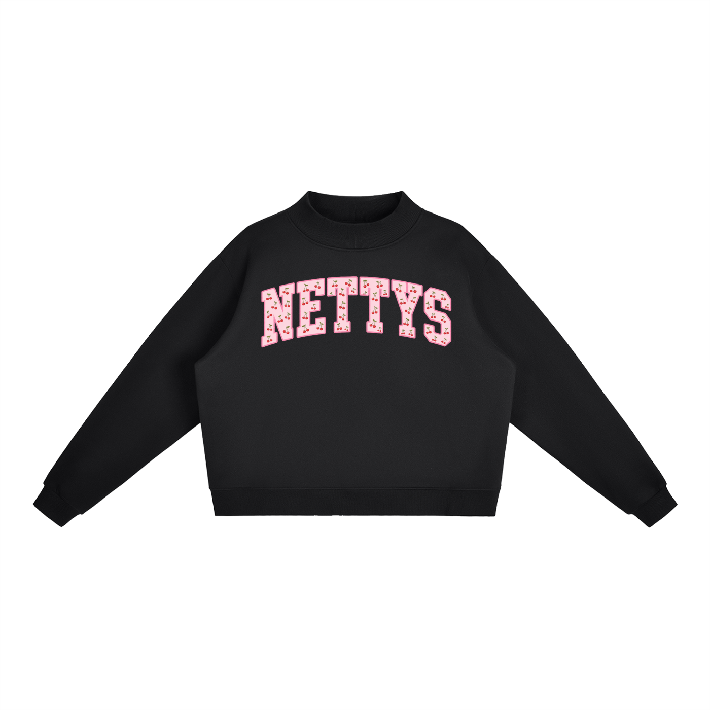 NETTYS Cherry Fleece Mock-Neck