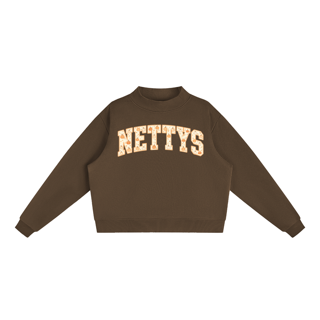 NETTYS Pumpkin Fleece Mock-Neck