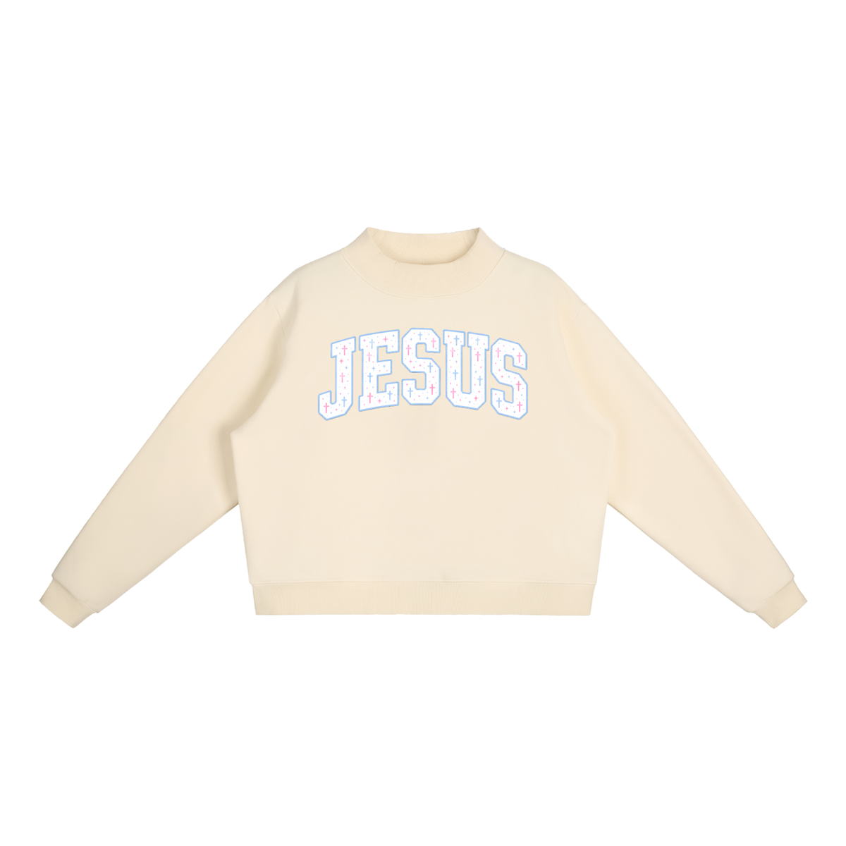 Nettys Jesus Fleece Mock-Neck
