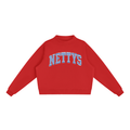 Nettys Striped Fleece Mock-Neck