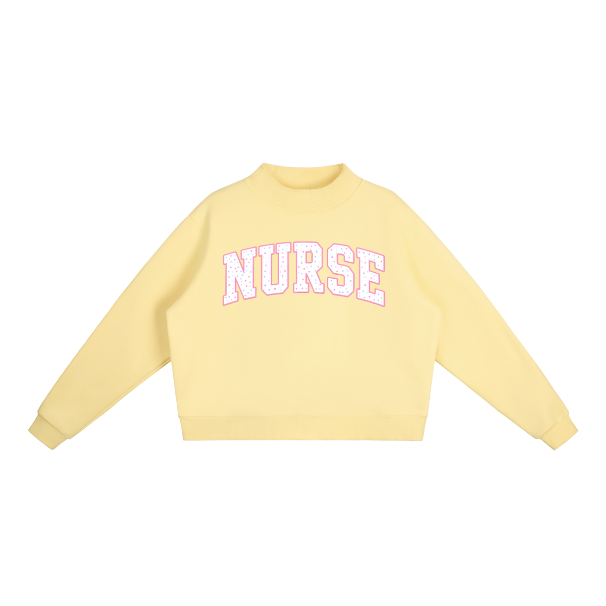Nettys Nurse Polka Dot Fleece Mock-Neck